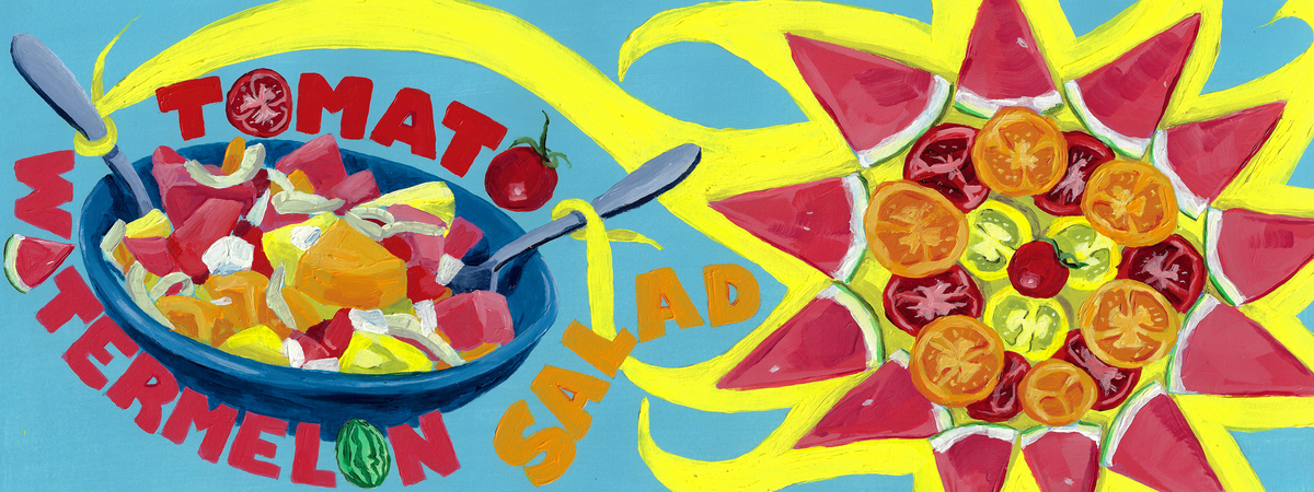 Tomato Watermelon Salad by Juliana Skerrett