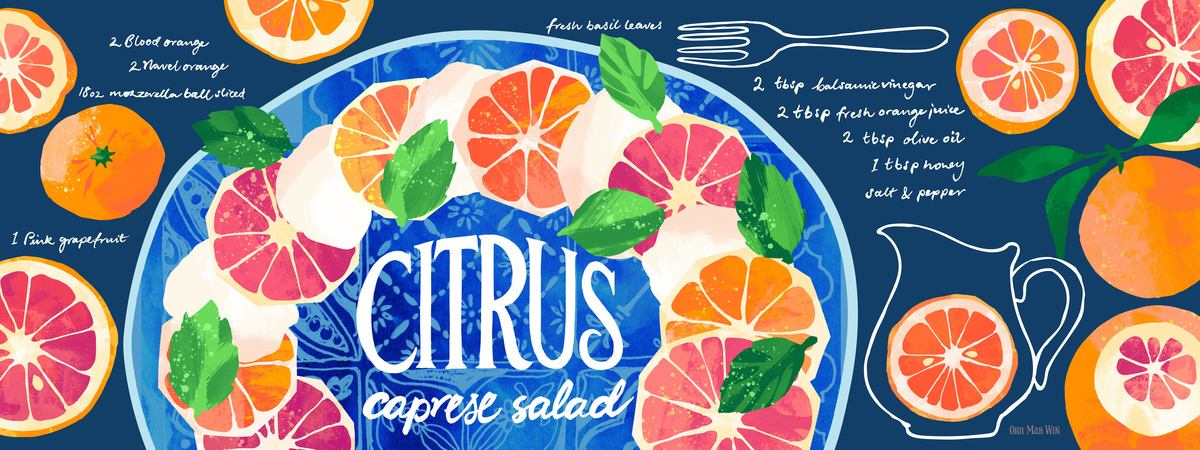 Citrus Caprese Salad by Ohn Mar Win