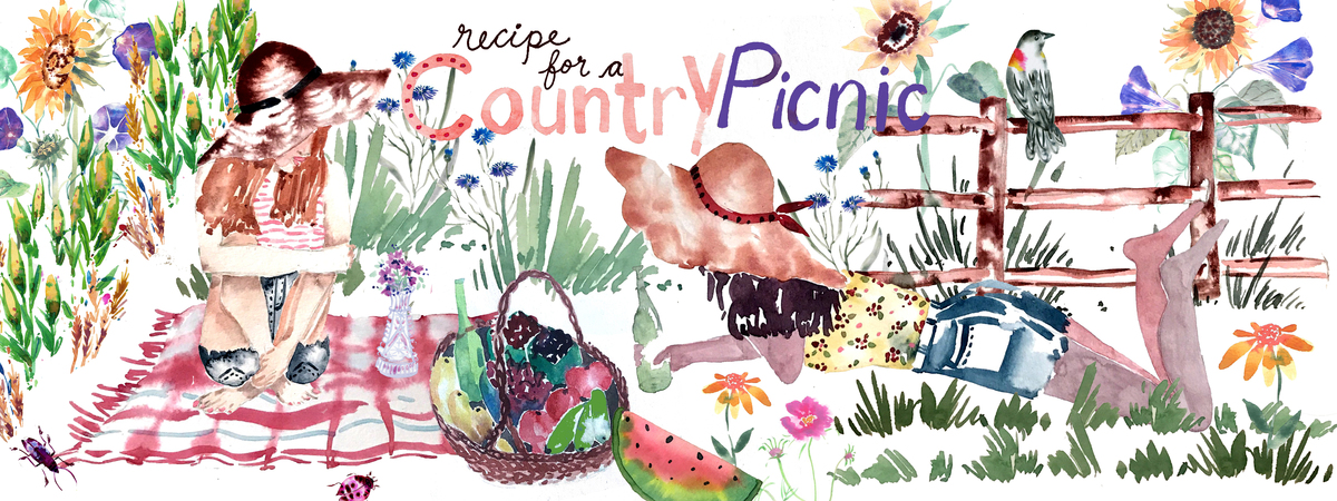 Ingredients for a Country Picnic by Esther Bley Designs