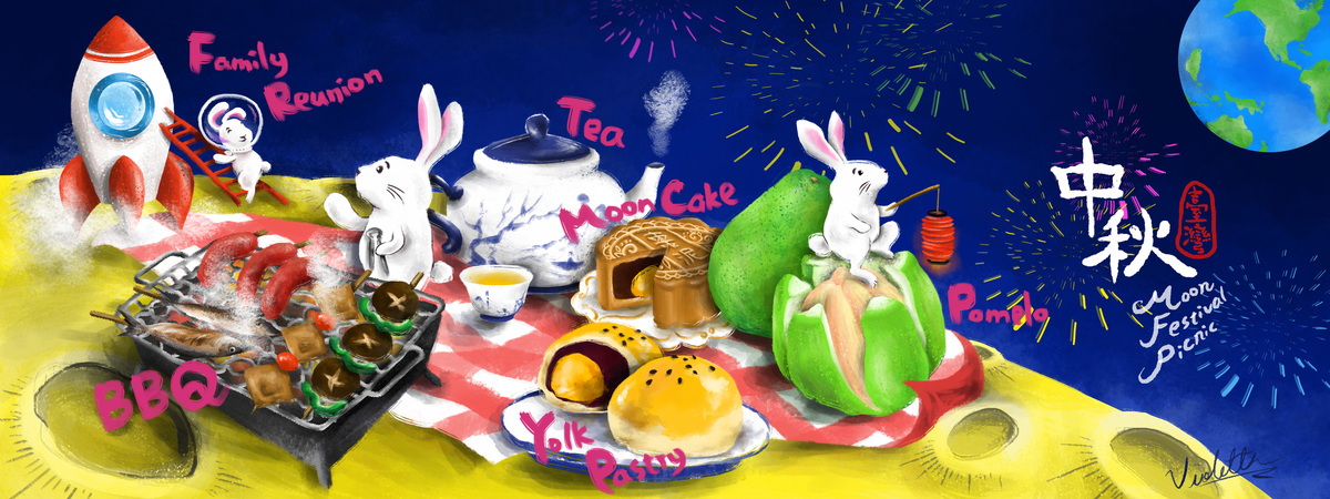Moon Festival picnic ON THE MOON!! by Violetta