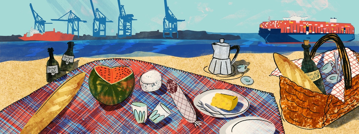 Harbour picknick by Cornelia Duemling