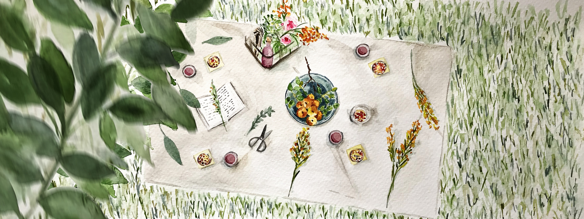 watercolor picnic by Elena Romero