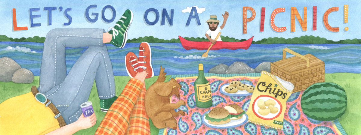Picnic on the French Broad River by Stephanie Peterson Jones