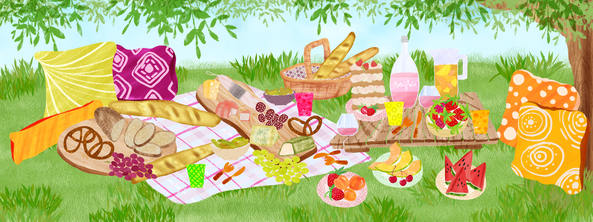 Picnic in a summer meadow by Blanka Calinic