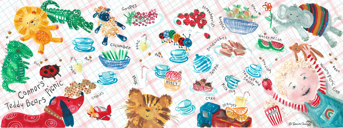Connor's Teddy Bear Picnic by dawn.quigg_illustration