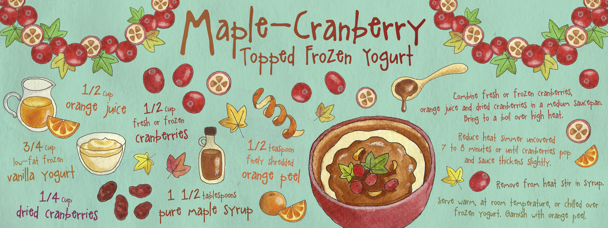 Maple-Cranberry-Topped Frozen Yogurt by Wirin Chaowana