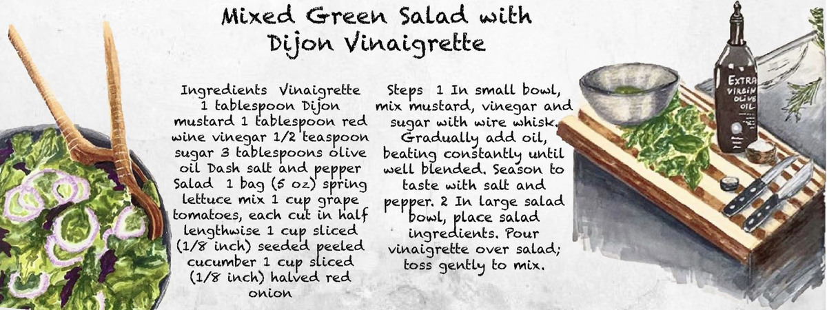 Mixed green salad with Dijon vinaigrette by Anna Ivanova