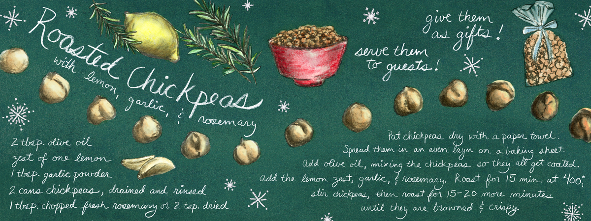 Roasted Chickpeas with Lemon, Garlic, and Rosemary by Megan Howe