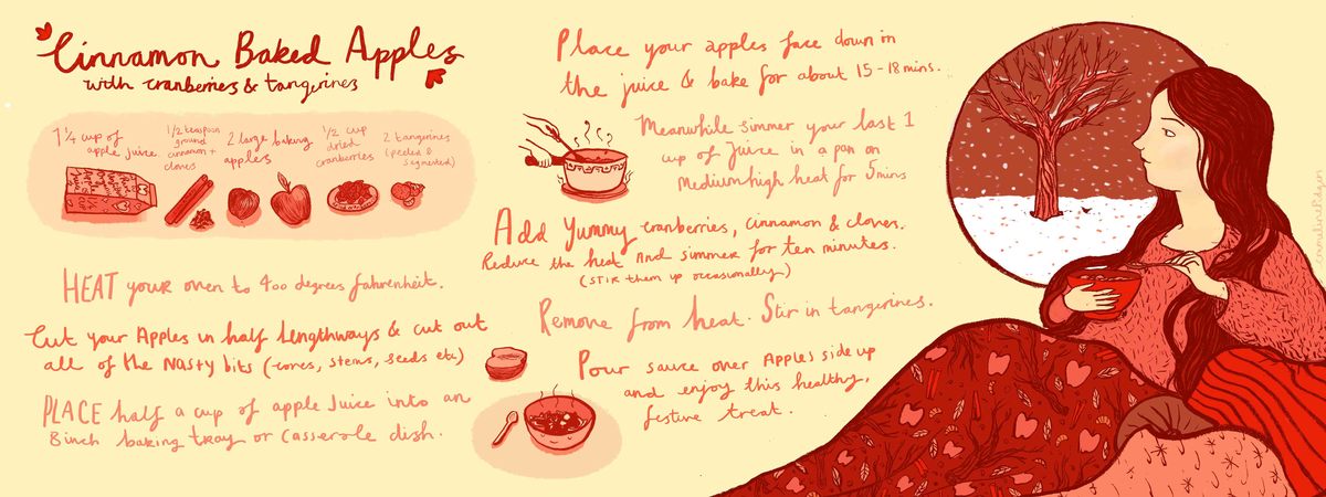 Cinnamon baked apples with cranberries & tangerines. by Emmeline Pidgen