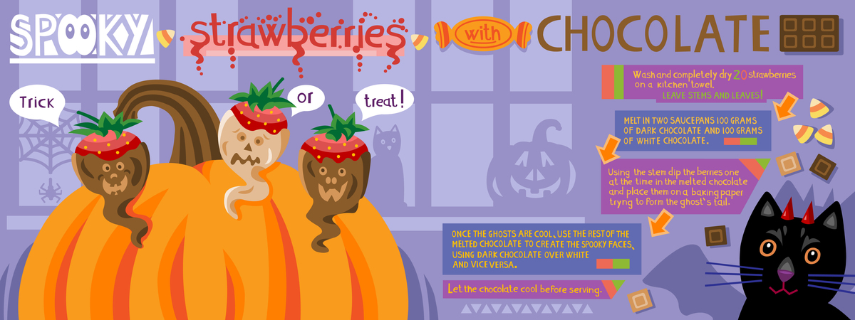 Spooky Halloween strawberries by Sara Tassan Mazzocco