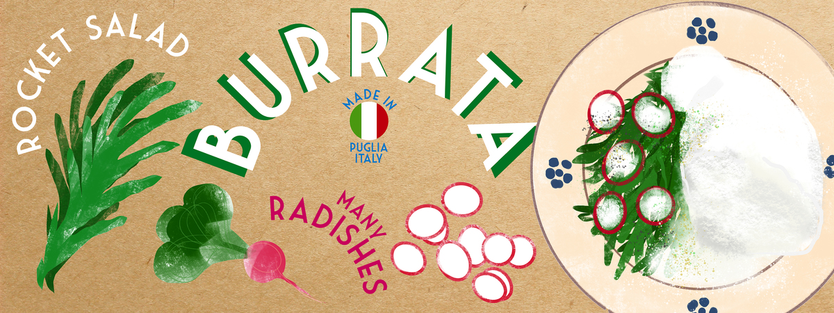 Burrata salad with radish by Flavia Soprani