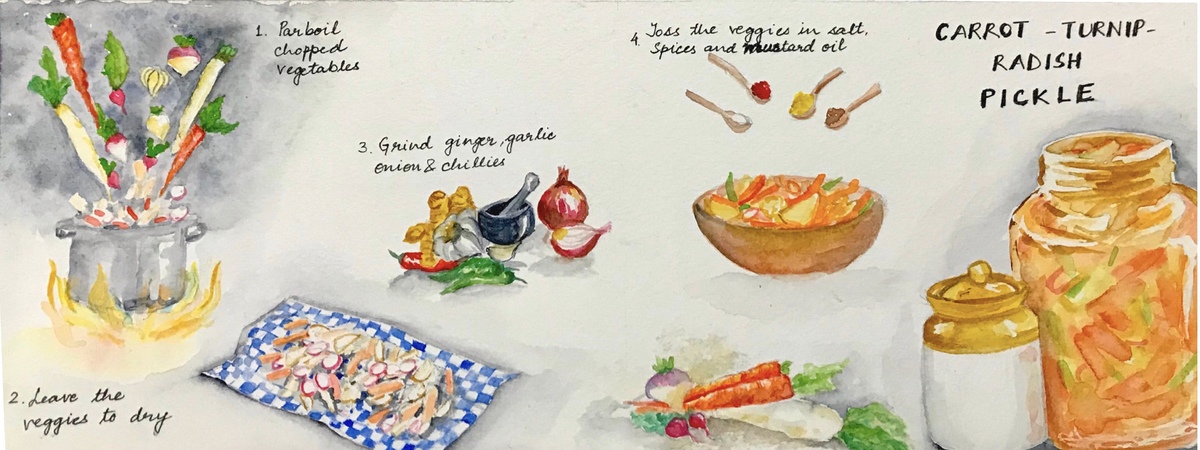 Root veggies pickle by Strokes and shadows