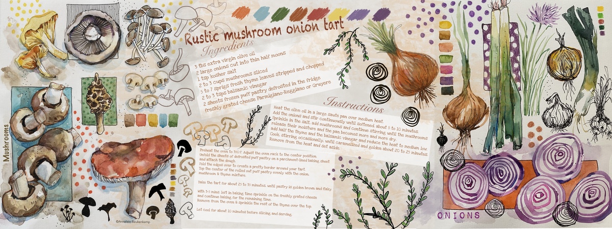 Rustic Mushroom Onion Tart by Annelein Beukenkamp