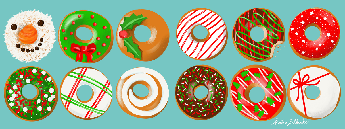 Holiday Donuts by Katia Bulbenko
