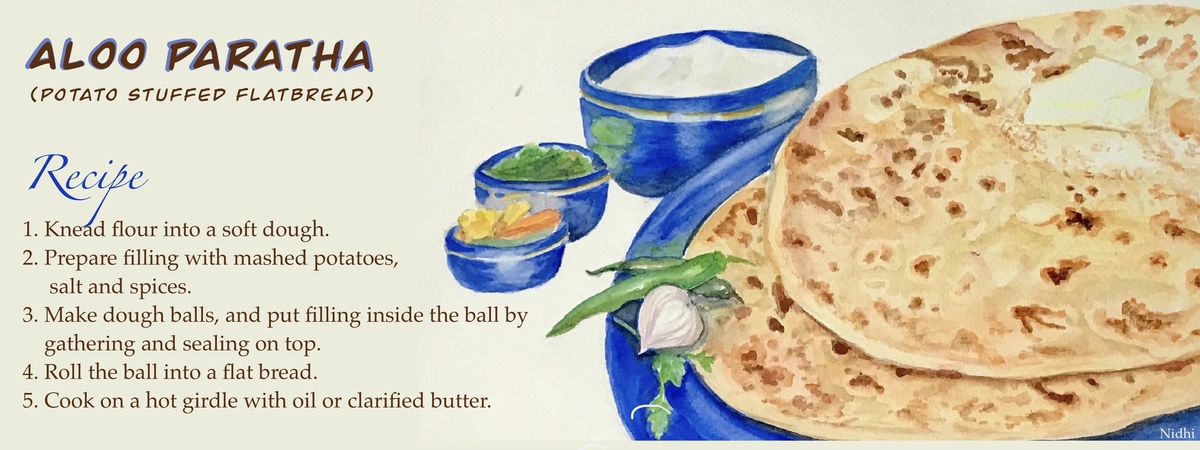 Aloo parathas (stuffed flatbread) by Strokes and shadows