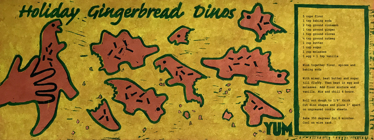 Holiday Gingerbread Dinos by Marcia Spoor