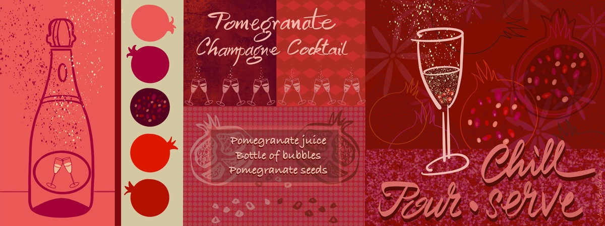 Pomegranate Champagne Cocktail by Annelein Beukenkamp