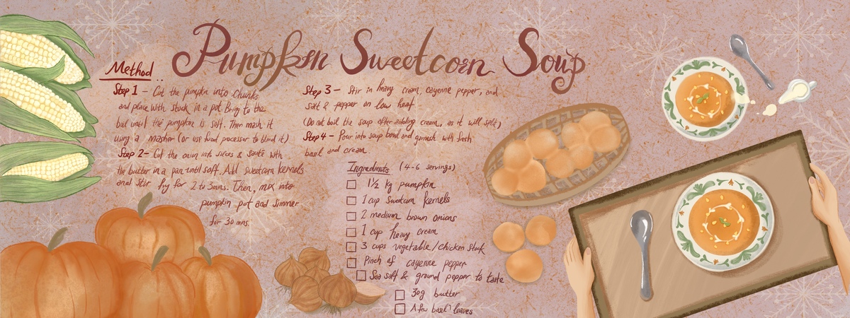Winter Warmers - Pumpkin Sweetcorn Soup by Wenzie