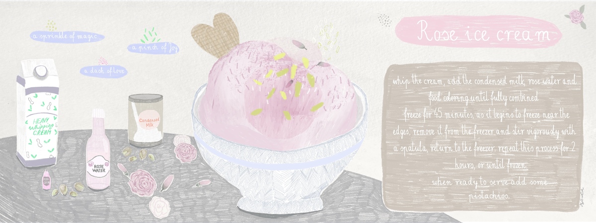 Rose ice cream by Monika Anna Lewandowska