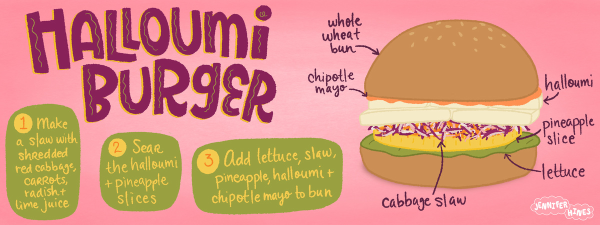 Pineapple Halloumi Burger Sandwich by Jennifer Hines
