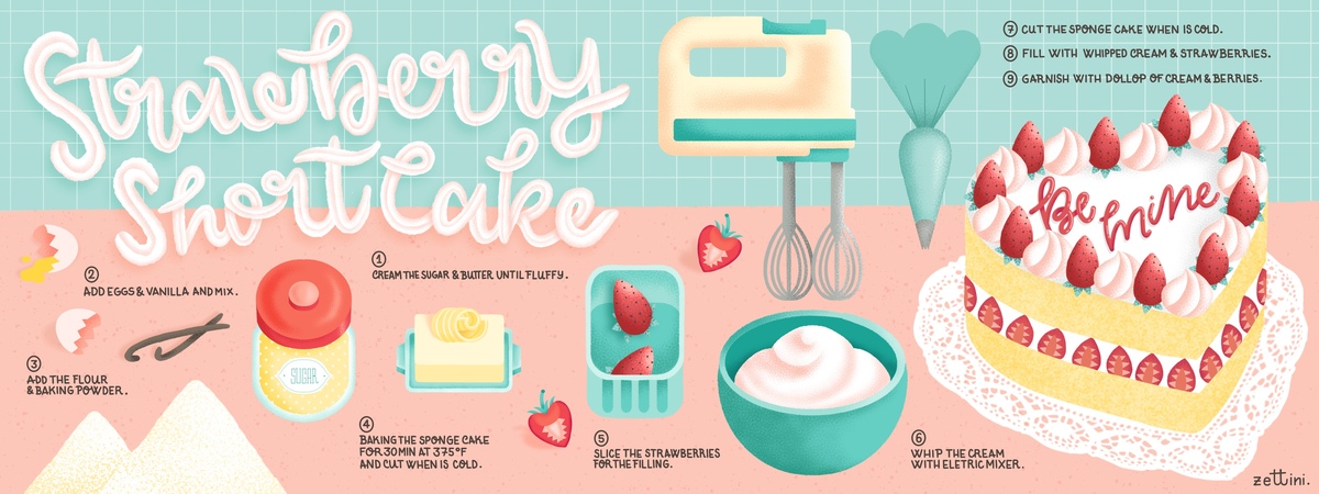 Valentine’s Day Strawberry Shortcake by Zettini
