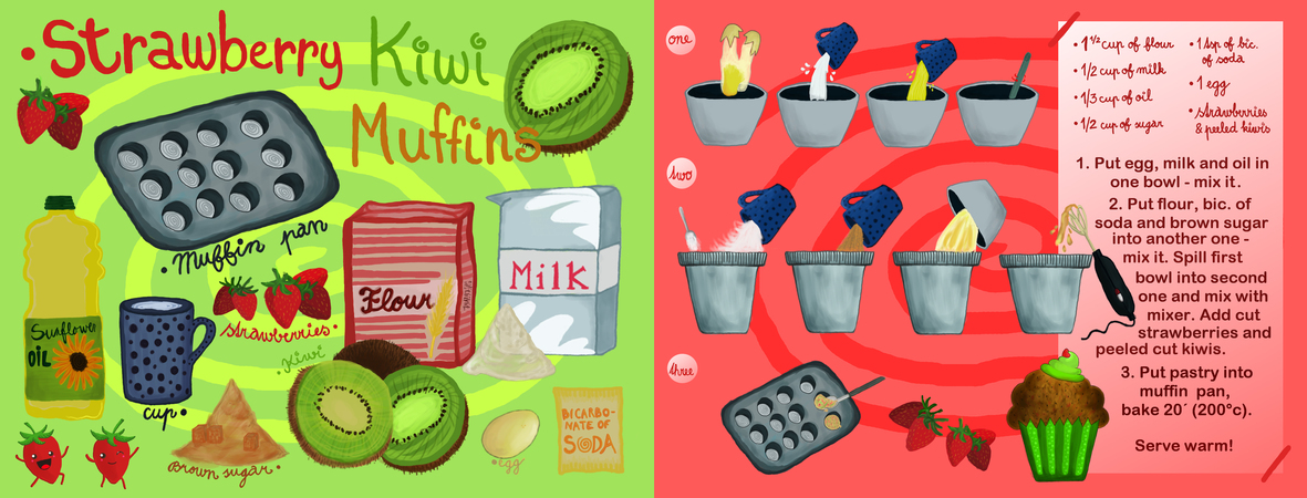 Strawberry Kiwi Muffins by Mary Szomju