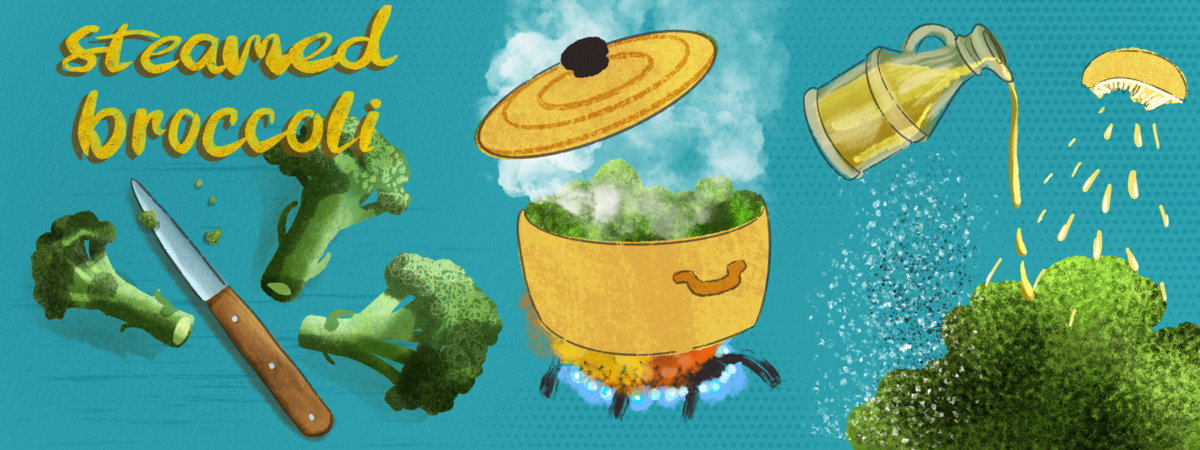 Steamed Broccoli by oliviakailaniart