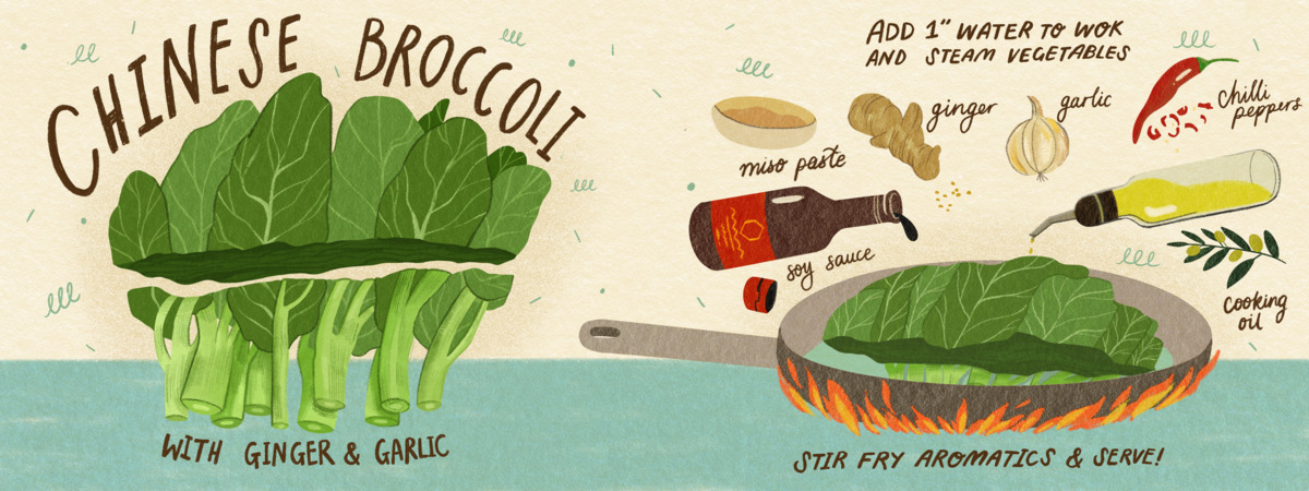 Chinese Broccoli Stirfry with Ginger & Garlic by Stella Hong