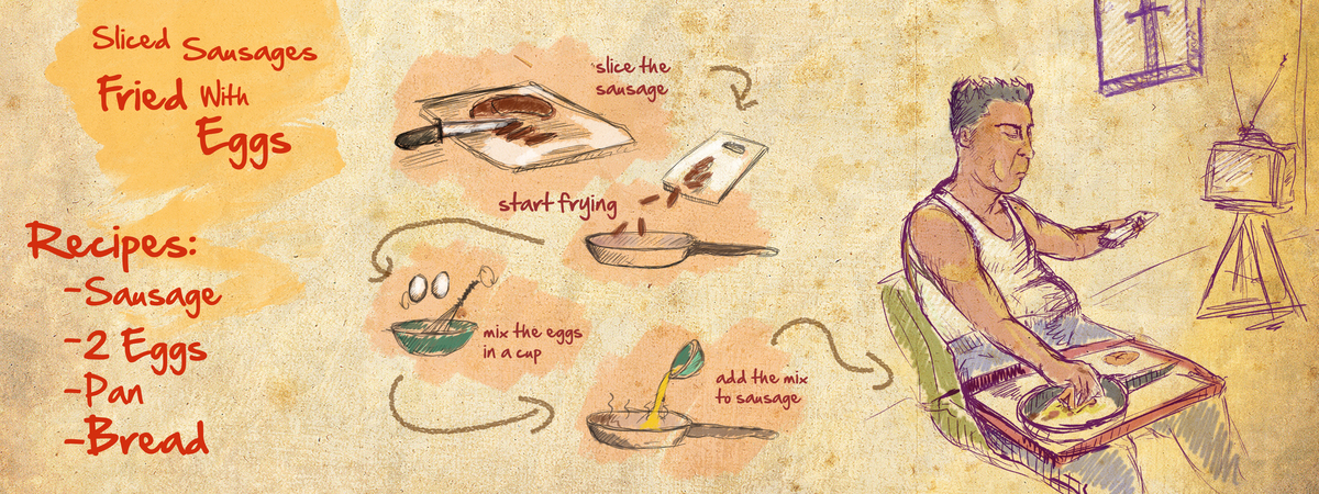Sliced Sausages Fried with Eggs by Erman Özkargın