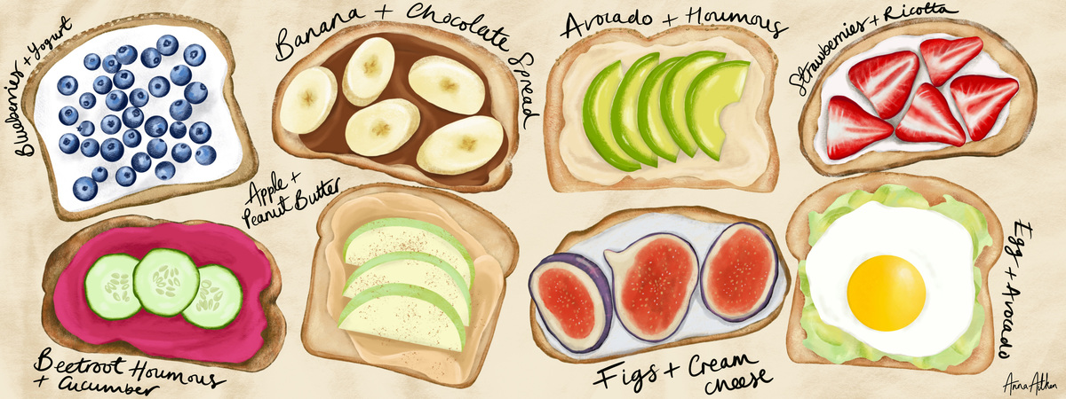 Everything on toast by Anna Aitken Illustration