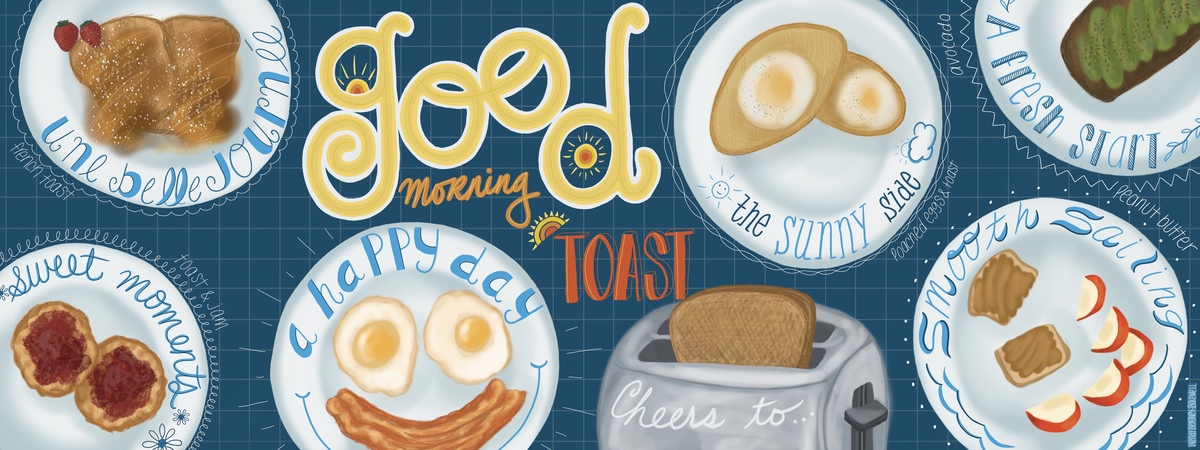 Cheers to a Good Morning toast! by WendyHB Illustration