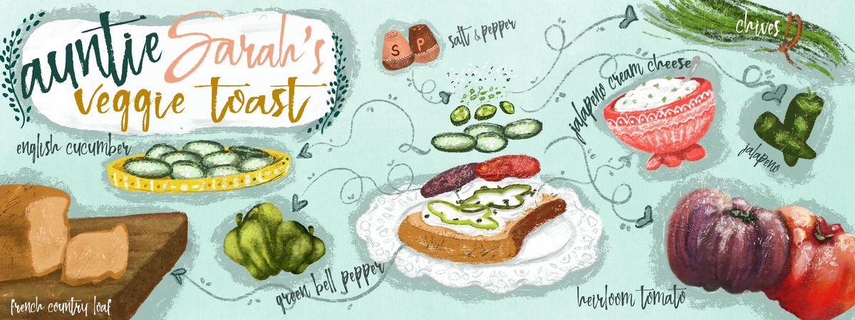 Auntie Sarah's Veggie Toast by Jolenna Mapes
