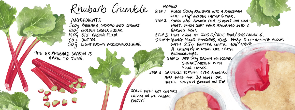 Happy Meal Rhubarb Crumble by Anna Aitken Illustration