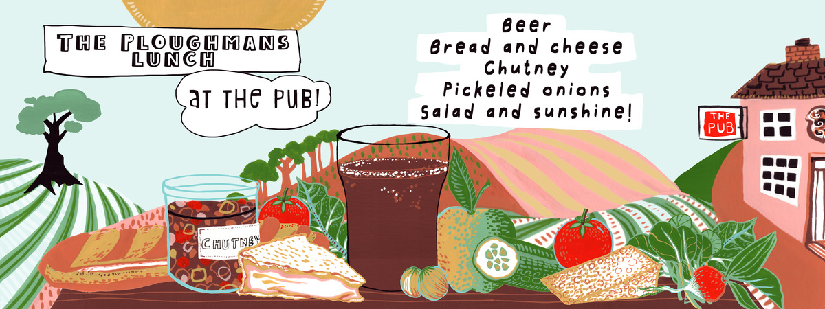 A Ploughman's lunch at the pub by Kate Cooke