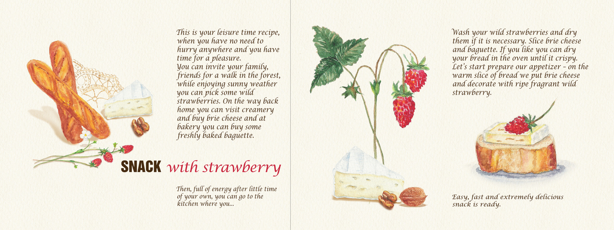 Snack with Wild Strawberry by Iryna Ovchynnikova