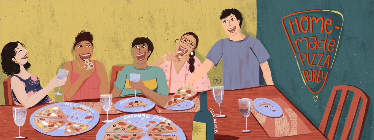 Homemade Pizza Party by Garima Joshi Illustration & Design