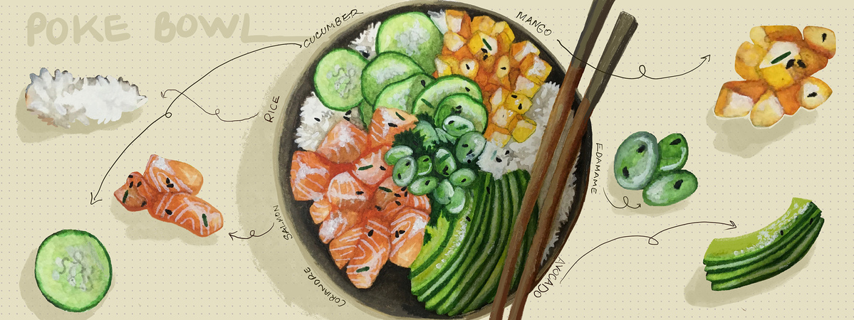 Salmon sashimi poke bowl by Dima.Bamieh