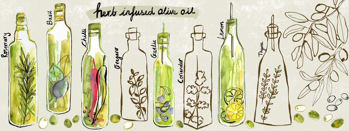 Herb infused olive oil by Art by Ashlesha