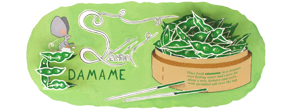 Steamed edamame by Nessa Guillet