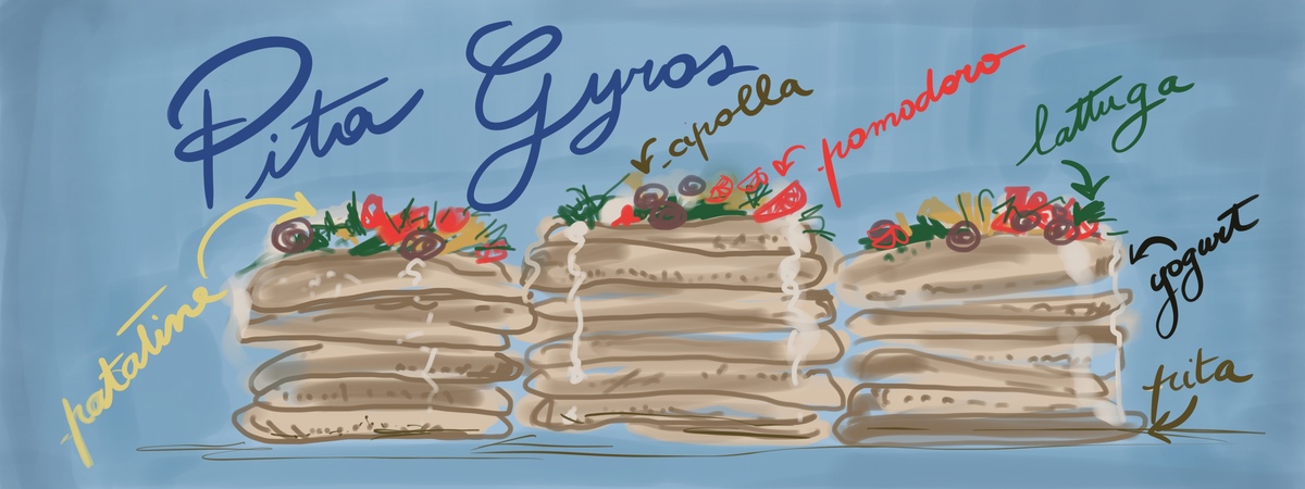 Pita Gyros in the blue by Manuela Longo