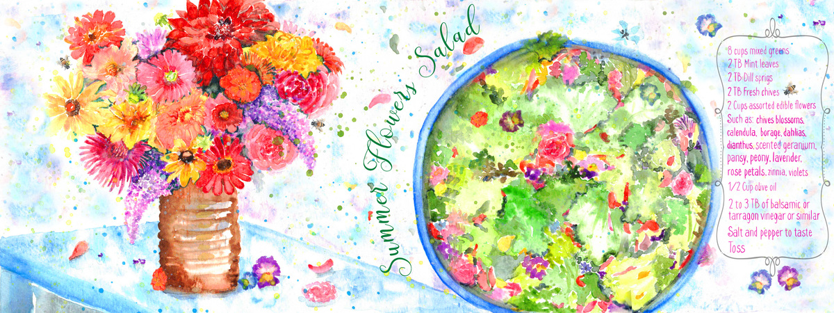 Summer Flowers Salad by Angelia McLean