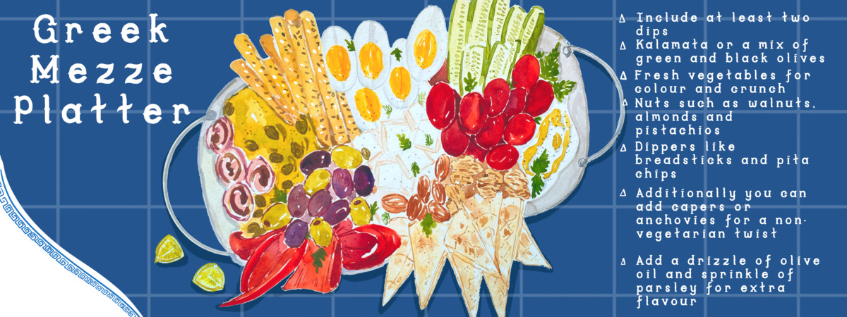 Greek Mezze platter by Amita