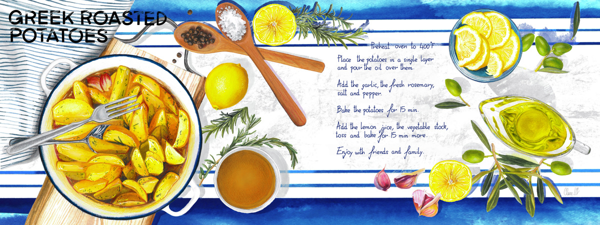Greek roasted potatoes by Claire Le Moing