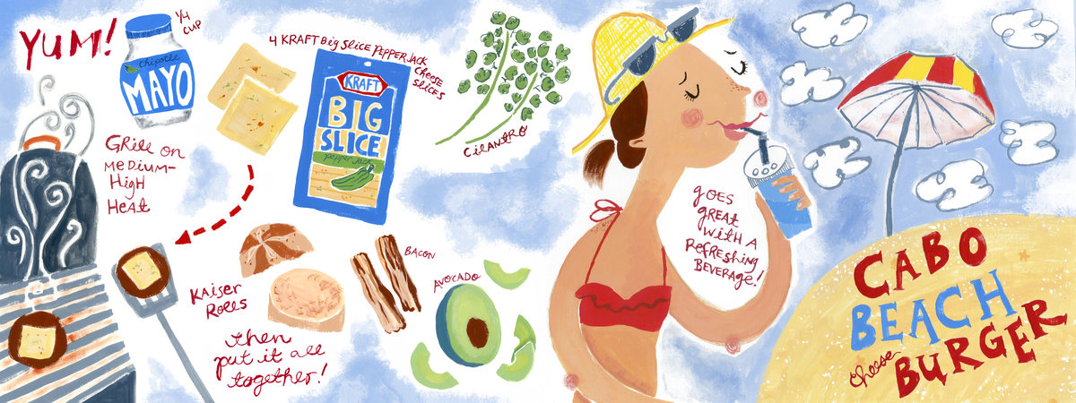 Cabo Beach Cheese Burger by Caitlin Alexander