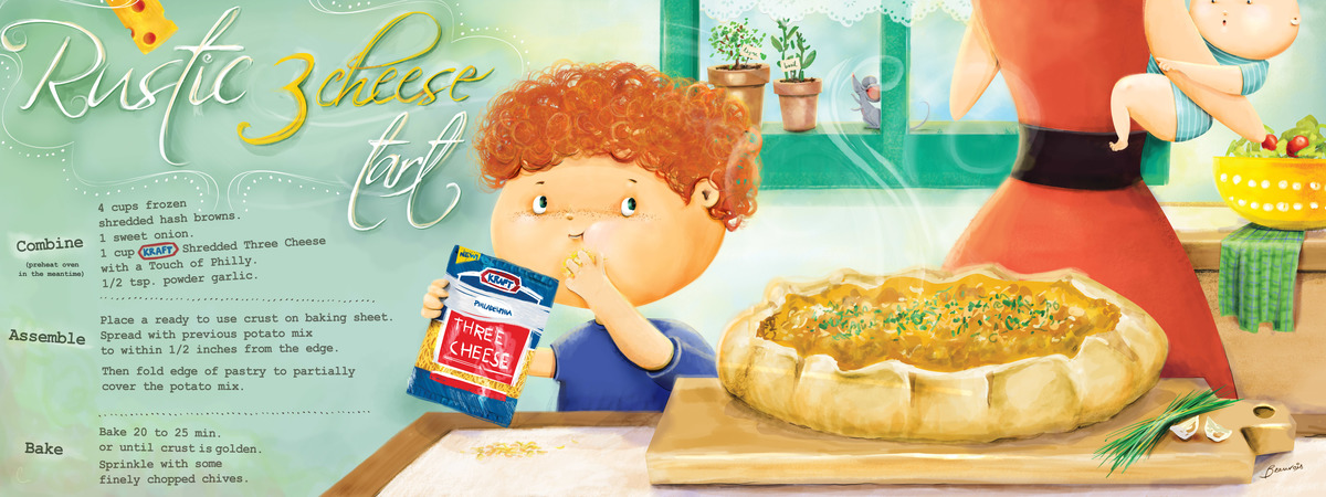 Rustic 3 Cheese Tart by Nathalie Beauvois