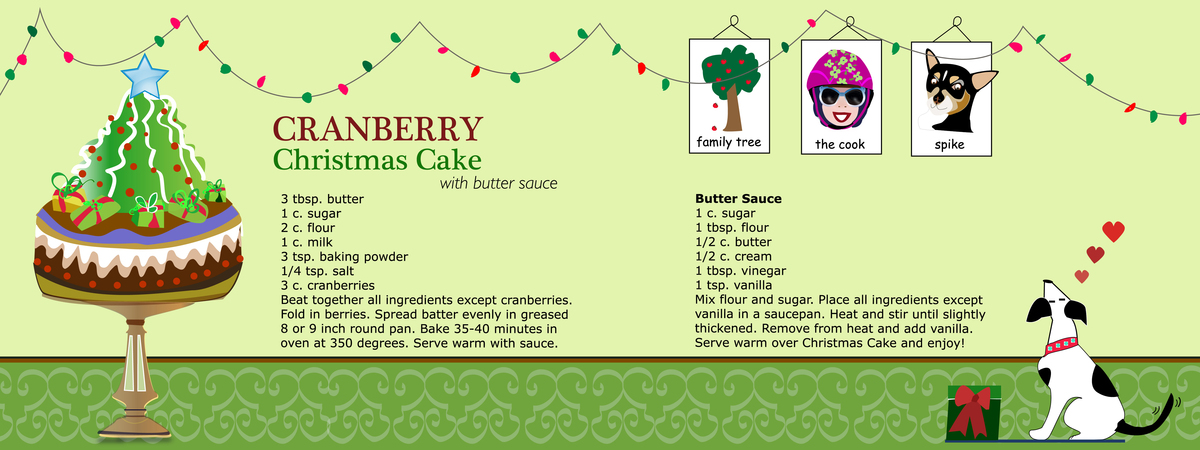Cranberry Christmas Cake with Butter Sauce by Lauren McCrea