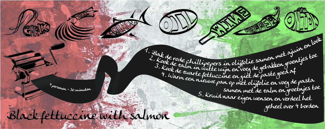 Black Fettucine with Salmon by Yannick Barrera