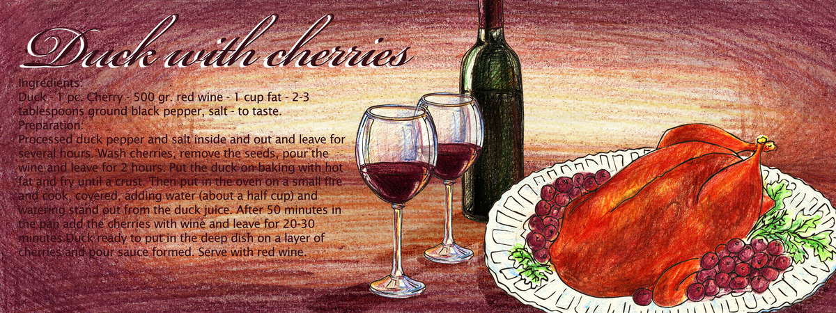 Duck with Cherries by Valeria Lerok