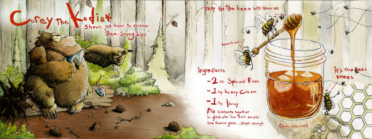Corey the Kodiak's Bee-Stung Lips Cocktail by Logan Wagoner