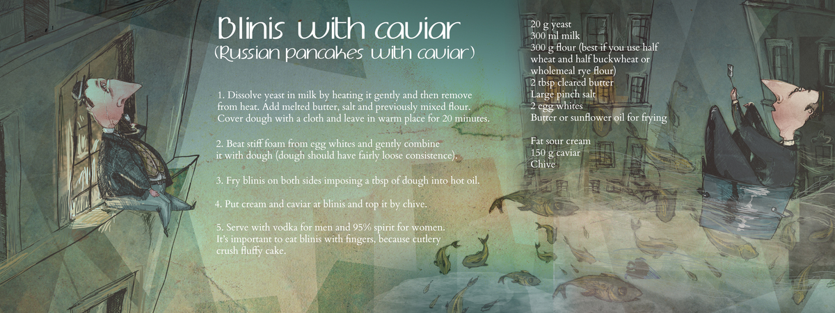 Blinis with Caviar (Russian Pancakes with Caviar) by Paulina Wyrt